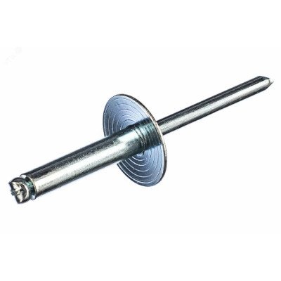 Рекомендуем купить Заклепка вытяжная открытая 4,8x22 с экстра увеличенным бортом 16 мм, оц. сталь / оц. сталь