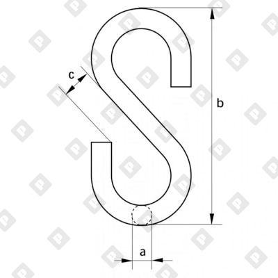 Крючок S-образный 9 мм, оц. сталь - №2