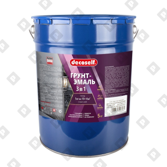 Грунт-эмаль Pufas Decoself 3 в 1 глянцевая желтая (5кг) - №1