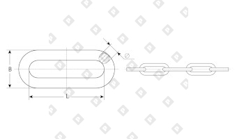 Цепь длиннозвенная DIN 763 3х26, нерж. сталь A2 - №2