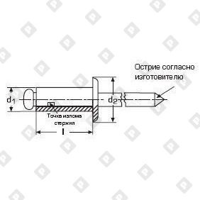 Заклепка вытяжная открытая 4x35 со стандартным бортом, алюминий / сталь - №2