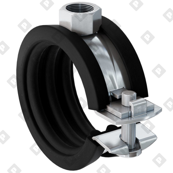 Одновинтовой трубный хомут fischer FGRS 12-15 (1/4") с гайкой M8, оц. сталь - №1