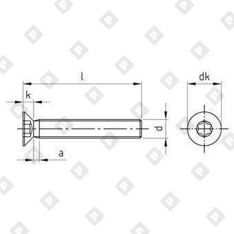 Винт DIN 965 М1,6x14 с потайной головкой и шлицем TX, нерж. сталь A4 - №4