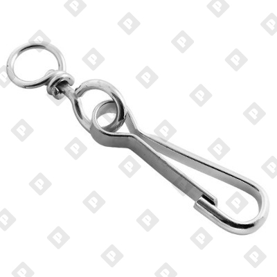 Карабин DIN 4293 пружинный тип 125 (тип А) 30мм с вертлюгом, оц. сталь - №1