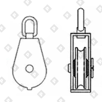 Блок одинарный 1 1/2" (40 мм) с вертл. и металлическим диском, оц. сталь - №2