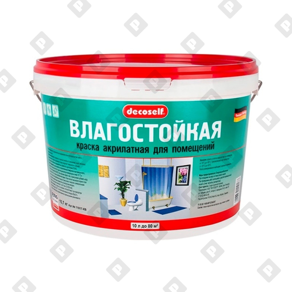 Краска Pufas Decoself влагостойкая, белая, мороз. (10 л) - №1