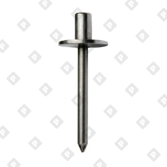 Заклепка вытяжная закрытая 4x10 с увеличенным бортом Ø 12 мм, оц. сталь / оц. сталь - №1