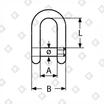Скоба такелажная D-образная ART 8482 Ø22 мм с внутренним шестигранником, нерж. сталь А4 - №2