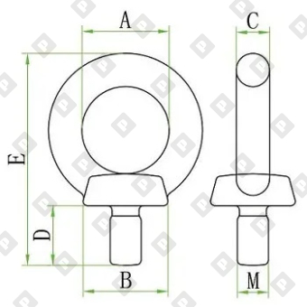 Рым-болт DIN 580 M24, нерж. сталь A4 - №2