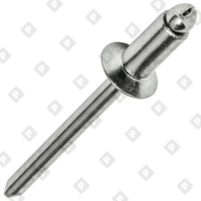 Заклепка вытяжная открытая 5x8 со стандартным бортом, оц. сталь / оц. сталь - №1