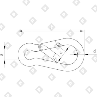 Карабин пожарный DIN 5299С 4x40, оц. сталь - №2