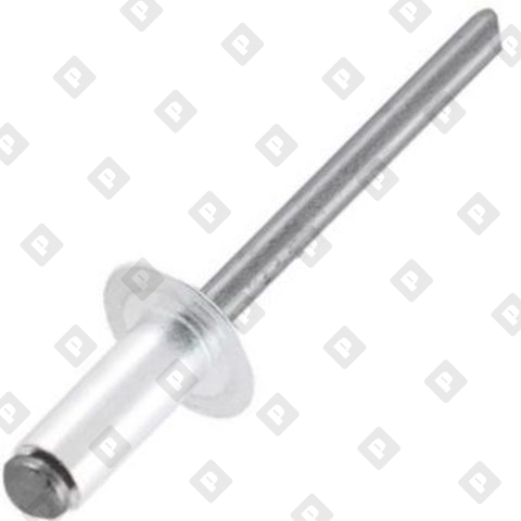 Заклепка вытяжная открытая 4x8 со стандартным бортом, алюминий / сталь - №1