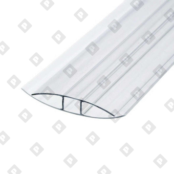 Профиль соединительный неразъемный для поликарбоната 10х6000 мм б/цв. - №1