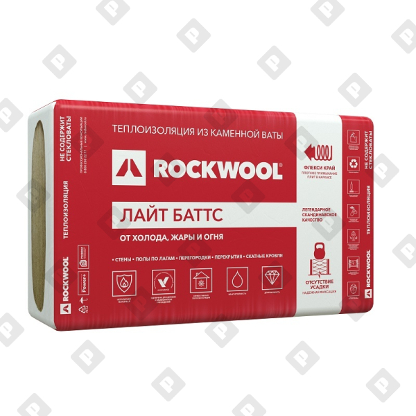 Утеплитель Rockwool Лайт Баттс 1000х600х50 мм, 10 шт - №1