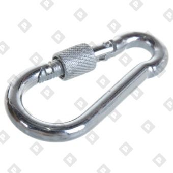 Карабин пожарный с фиксатором DIN 5299D 15x195, оц. сталь - №1