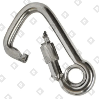 Карабин пружинный ассиметричный с кольцом и резьбовой втулкой ART 8951 11x120, нерж. сталь A4 - №1