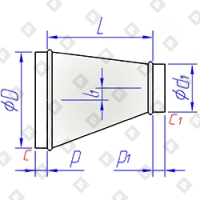 Переход круглого сечения со смещением - №1